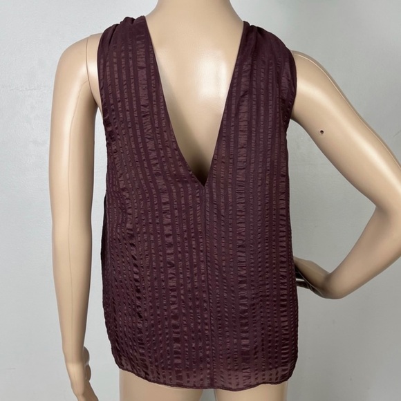 NEW FRAME PURPLE TEXTURED SILK HALTER TOP - Picture 8 of 9